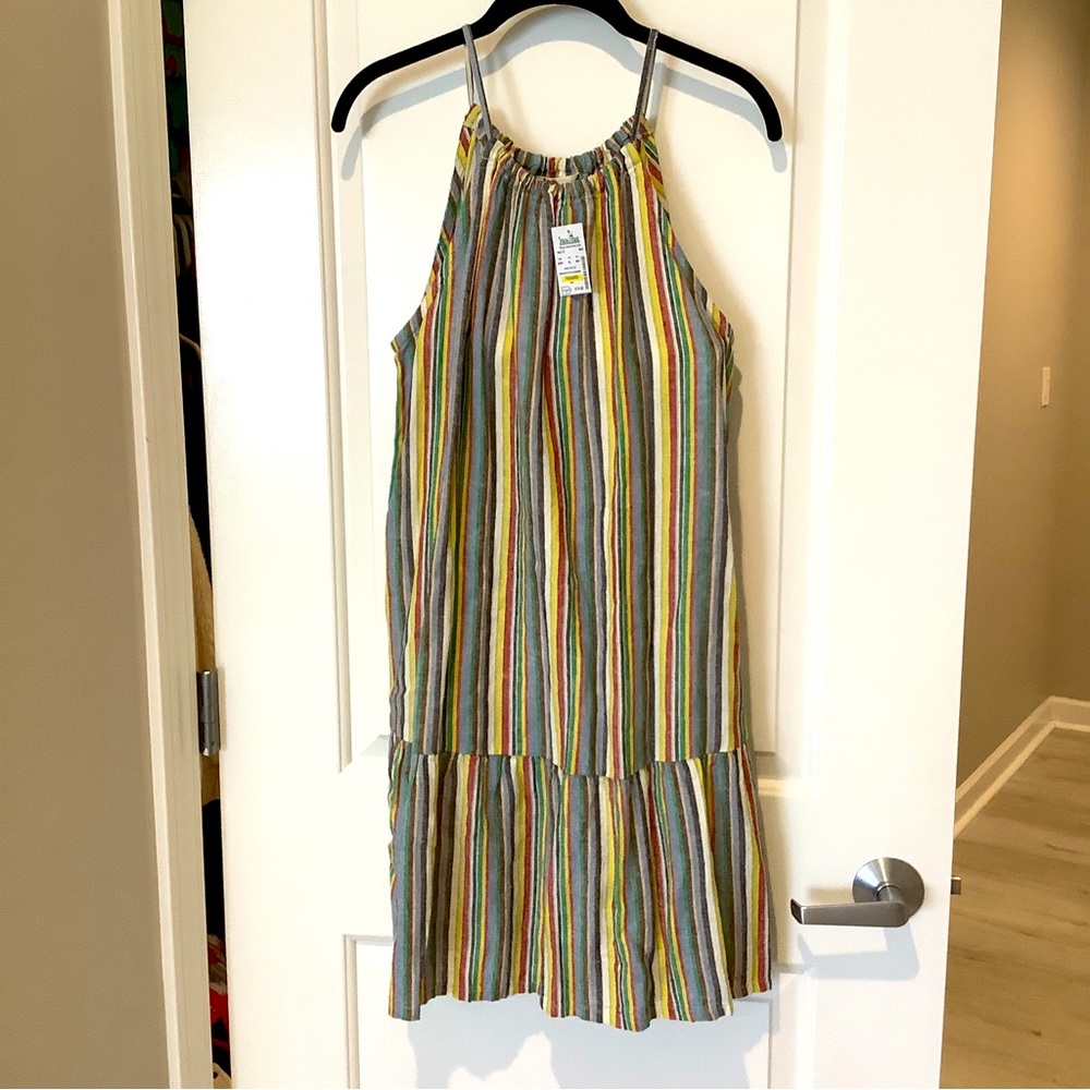 Rocks & Indigo striped ruffle dress M